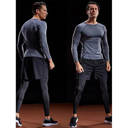 Compression Long Sleeve T Shirt Men Elastic Training T-shirt Gym Fitness Workout Tights Sport Jersey Athletic Running Shirt Men