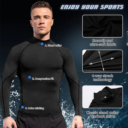 Rashguard Gym T Shirt Men Bodybuilding Quick-drying Fitness Compression Shirt Running Workout Man Sports First Layer Sportswear